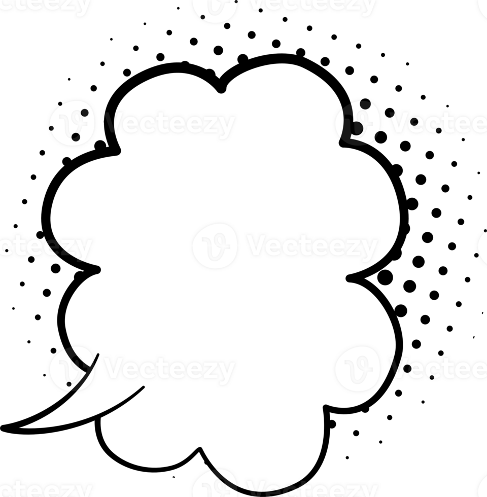 Black and white color Pop art polka dots halftone speech bubble balloon icon sticker memo keyword planner text box banner png