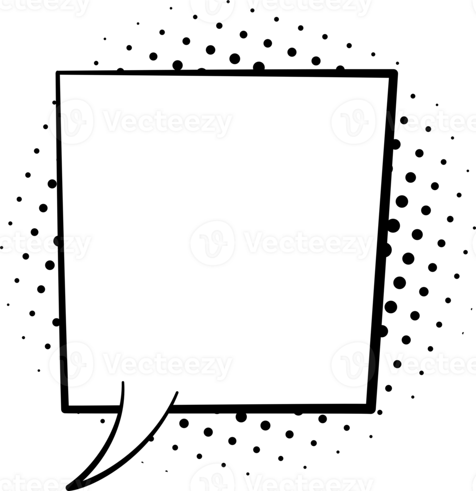 Black and white color Pop art polka dots halftone speech bubble balloon icon sticker memo keyword planner text box banner png