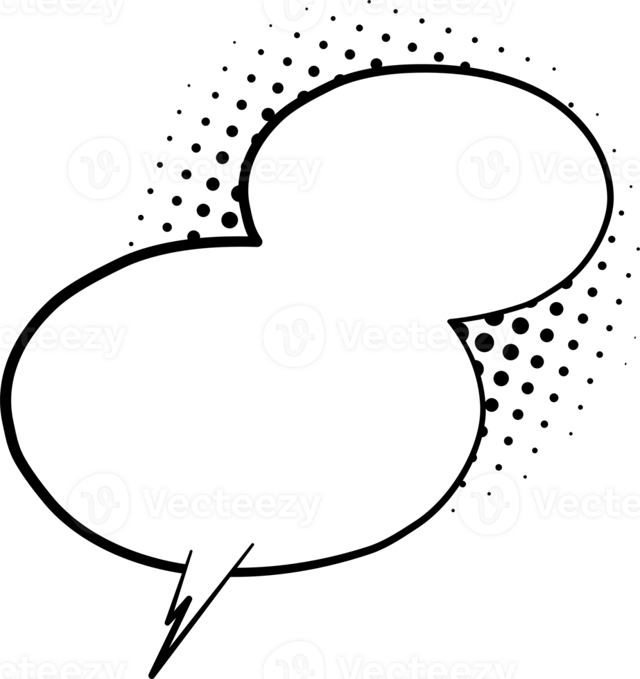 Black and white color Pop art polka dots halftone speech bubble balloon icon sticker memo keyword planner text box banner png