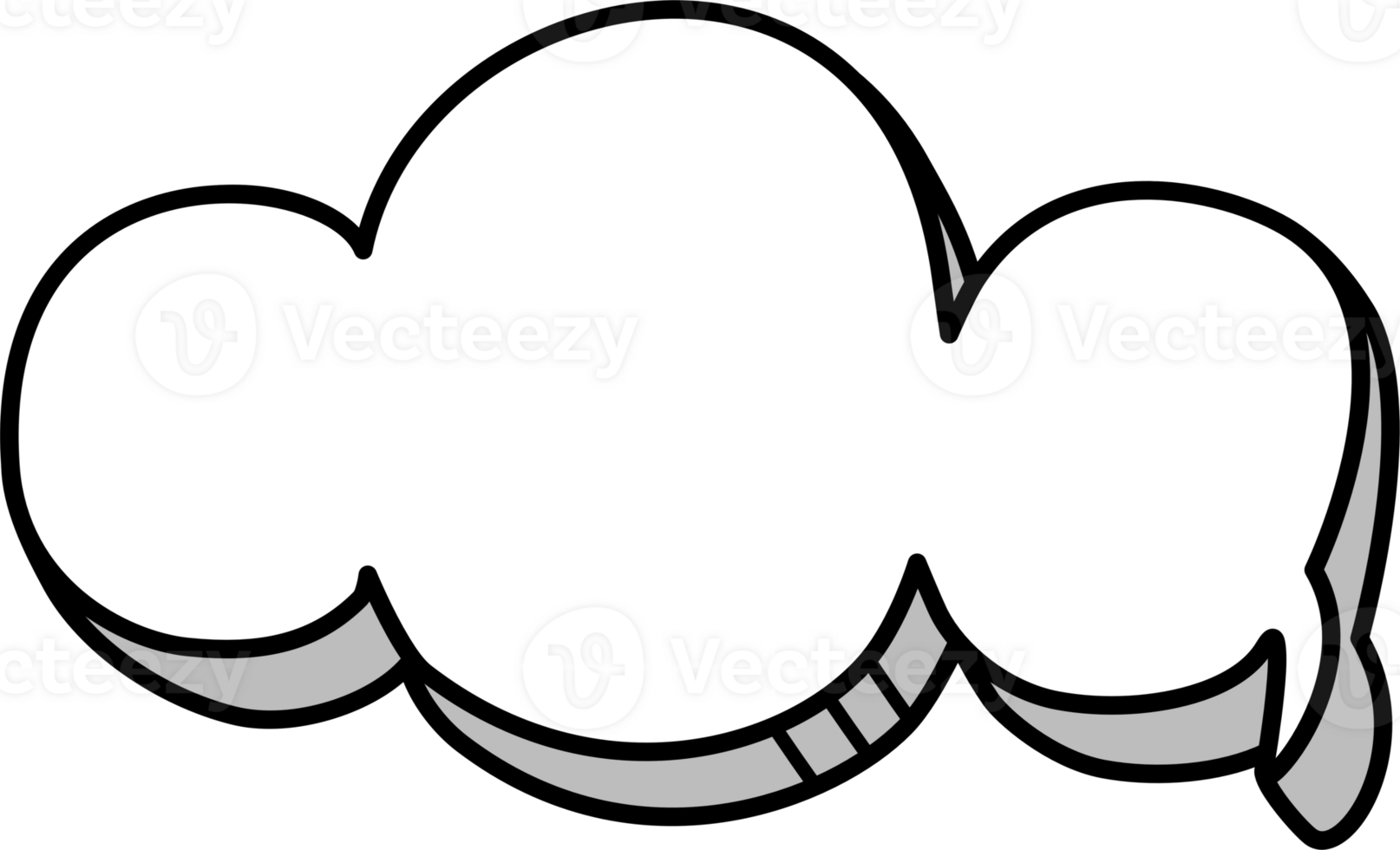 3d black and white color speech bubble balloon icon sticker memo keyword planner text box banner png