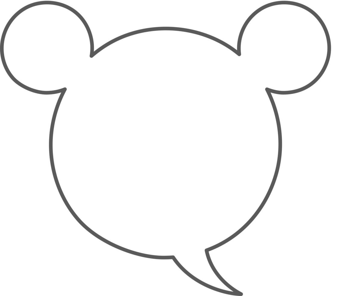 Black and white color speech bubble balloon with arrow point, icon sticker memo keyword planner text box banner png