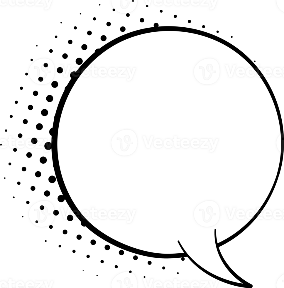 Black and white color Pop art polka dots halftone speech bubble balloon icon sticker memo keyword planner text box banner png