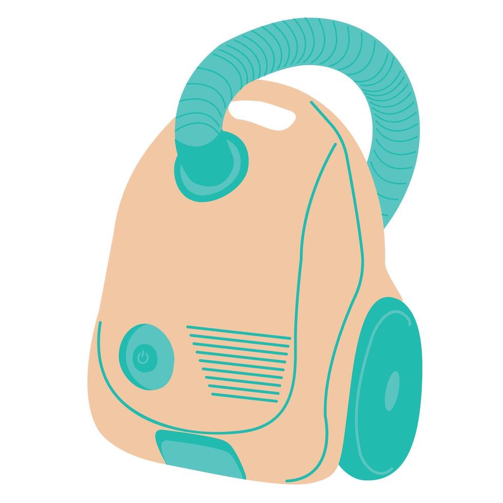 Illustration of vacuum cleaner. icon of room cleaning equipment on white background. Flat illustration for poster, icon, card, logo, label. vector