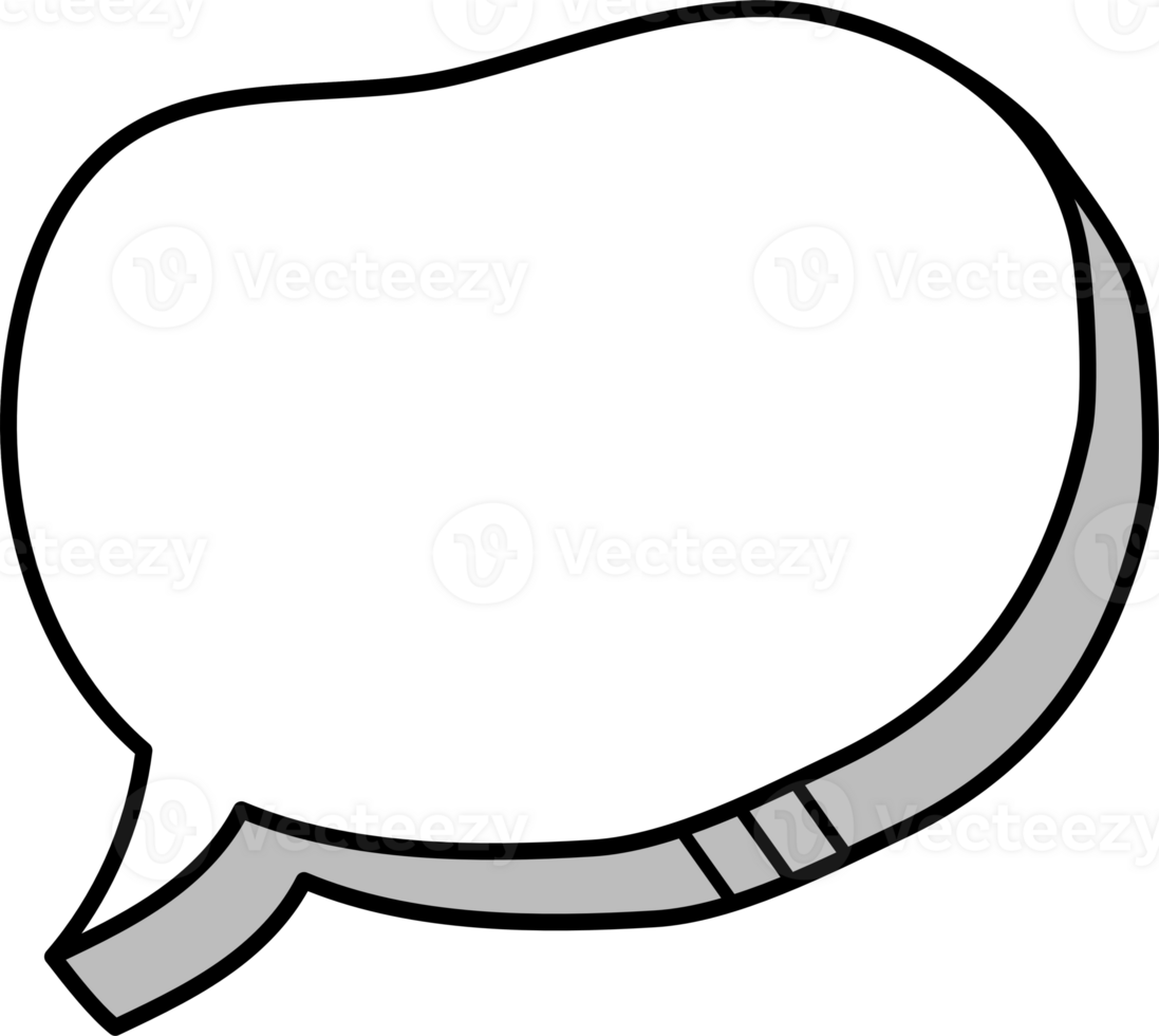 3d black and white color speech bubble balloon icon sticker memo keyword planner text box banner png
