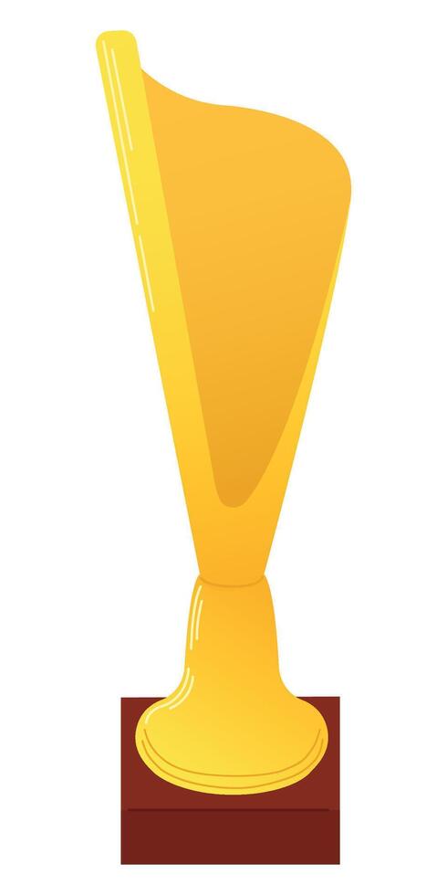 illustration of winners trophy icon isolated on white background. Golden trophy as symbol of victory in sports event. Illustration for poster, icon, card, logo, banner or sticker. vector