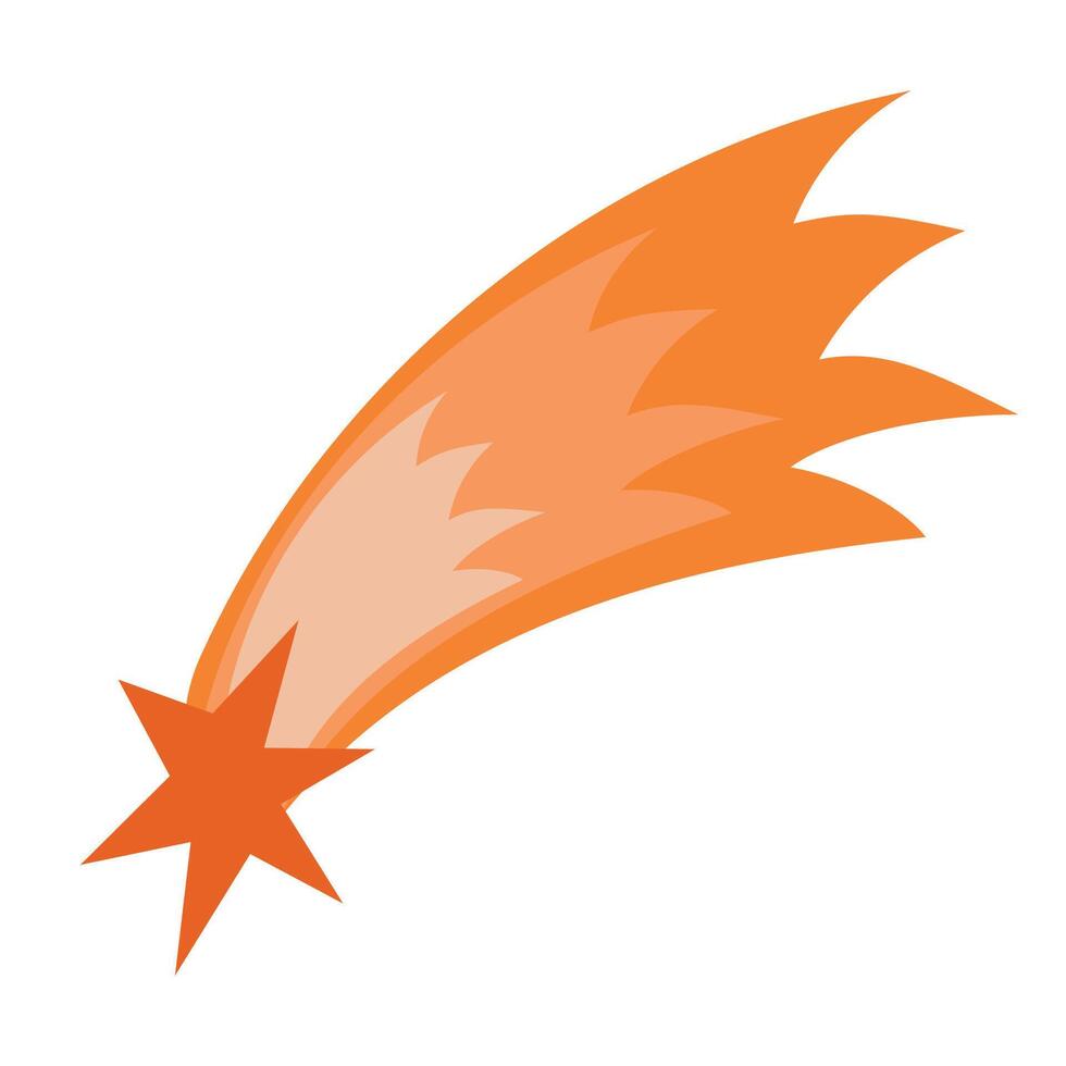 Shooting stars icon. Comet tail or star trail illustration isolated on white background. Stardust falling simple meteorites vector