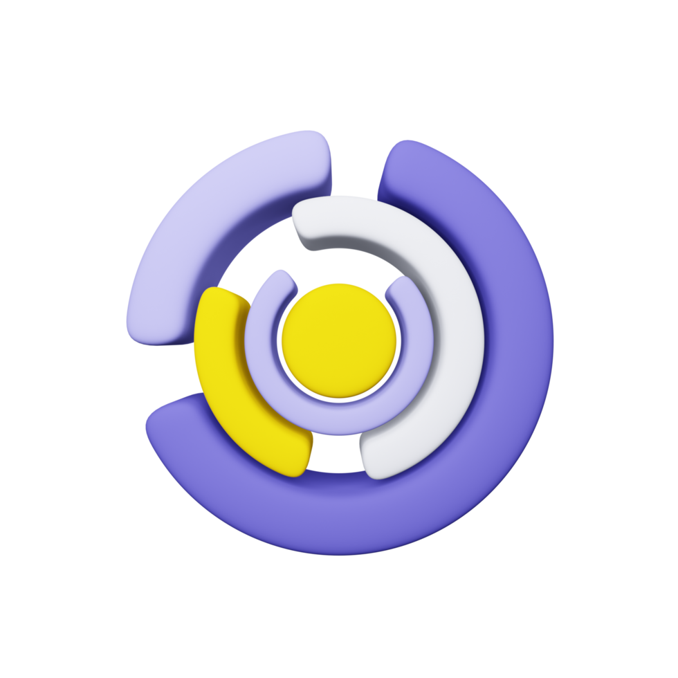 Circular Chart on isolated. 3D Infographics png