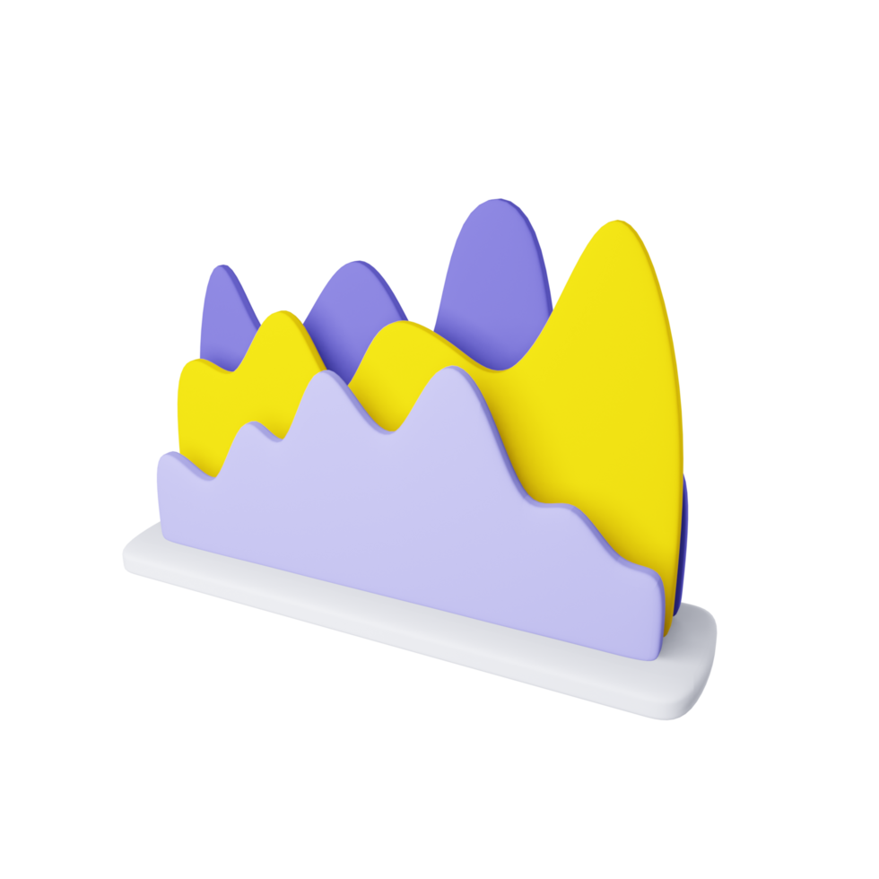 Wave Graph on isolated. 3D Infographics png