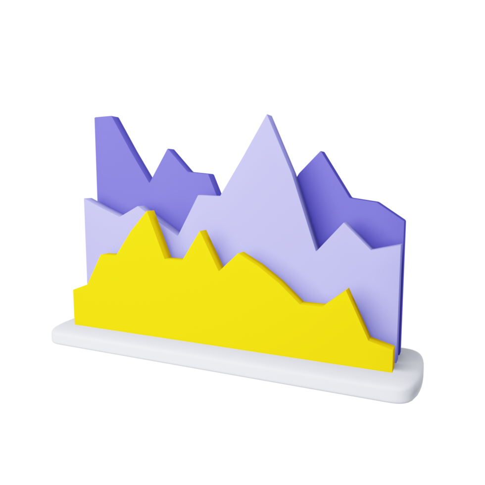 Trend Chart on isolated. 3D Infographics png
