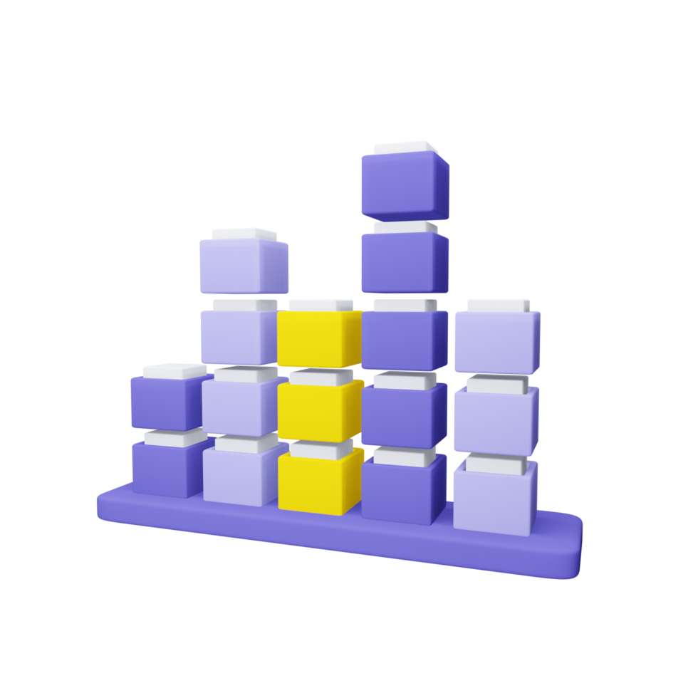 Chart on isolated. 3D Infographics png