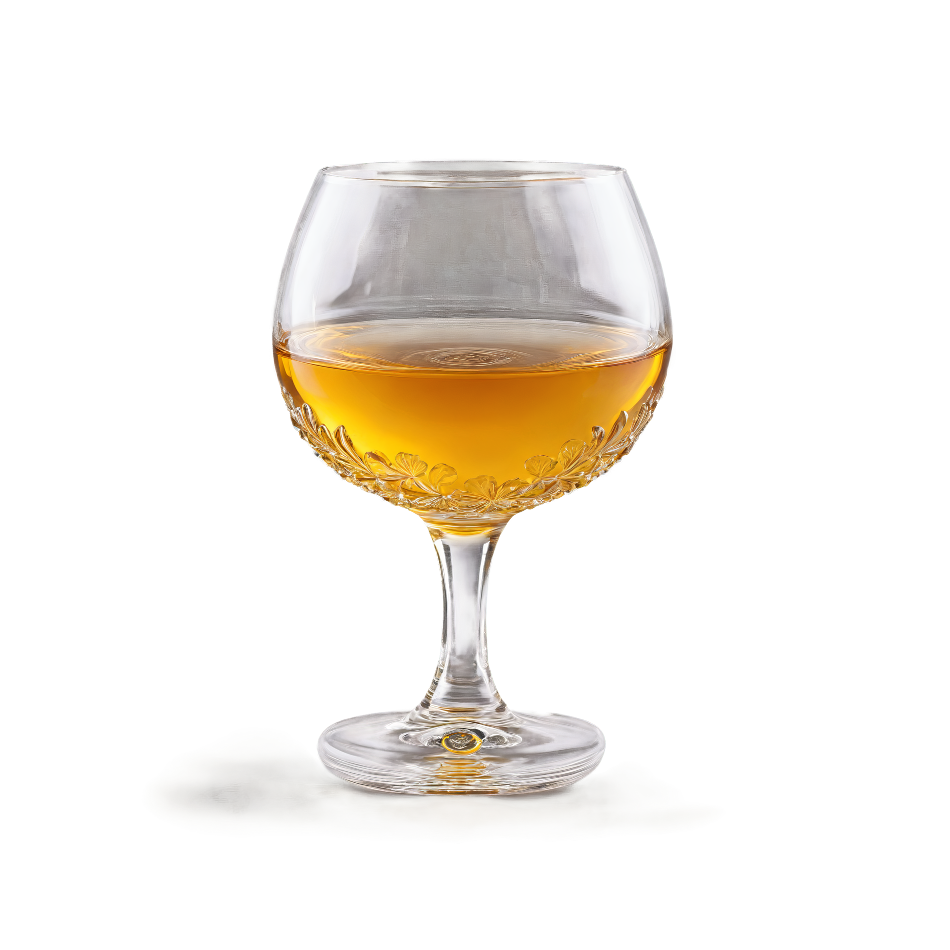 Brandy snifter wide and round with a short stem one empty and one