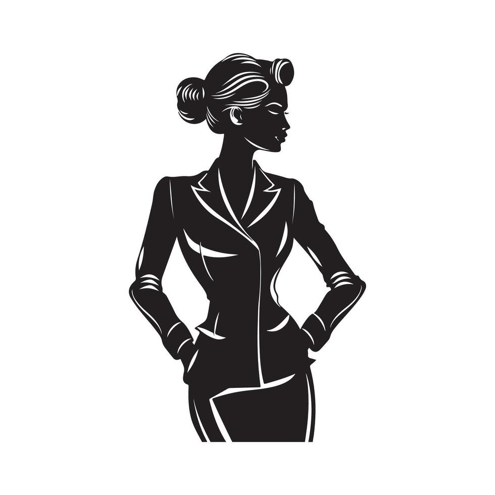 Elegant Business Woman in Formal Clothes Design Illustration Stock image vector