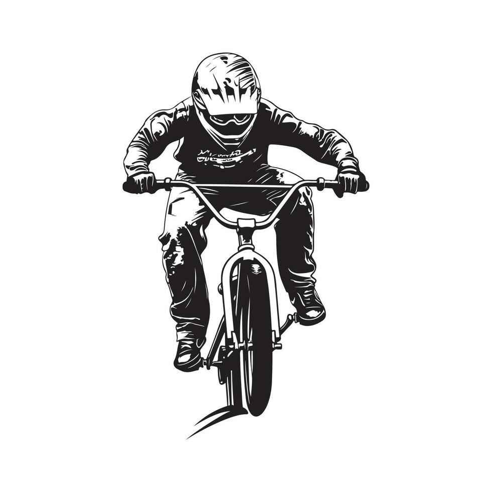 bmx jinete diseño arte, iconos, y gráficos en blanco antecedentes vector