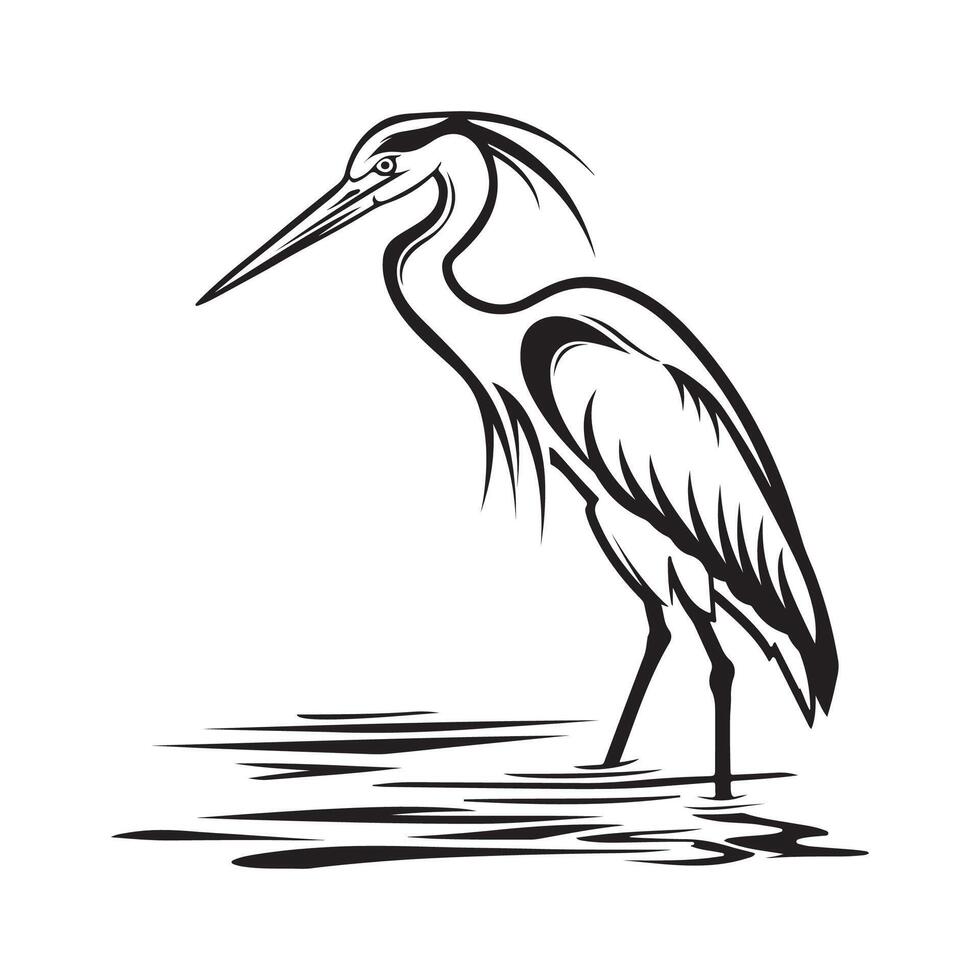 Heron cinerea Stock design Images on white background vector