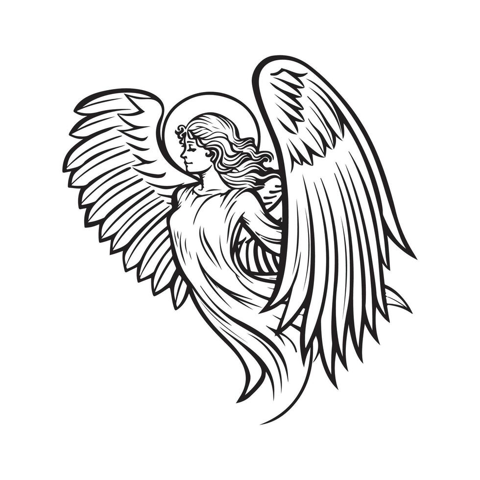 ángel imágenes ilustración de ángel aislado en blanco vector