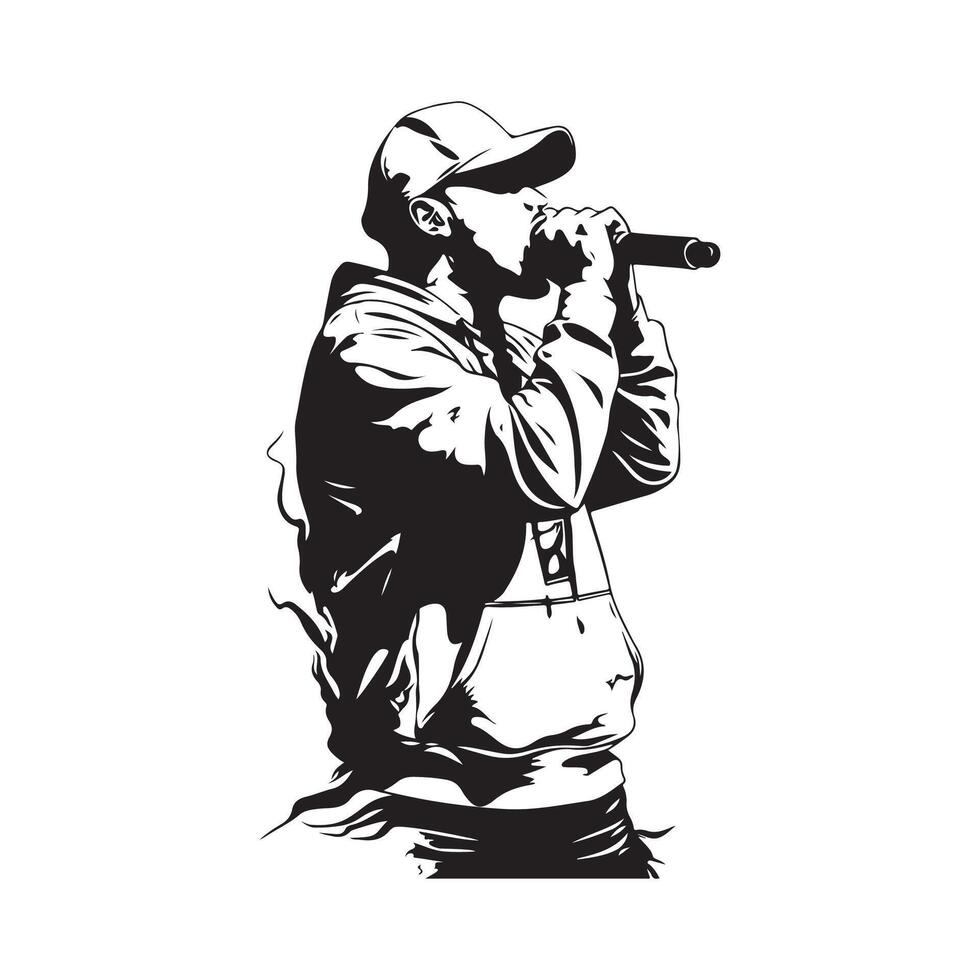 illustration of a Rapper isolated on white vector