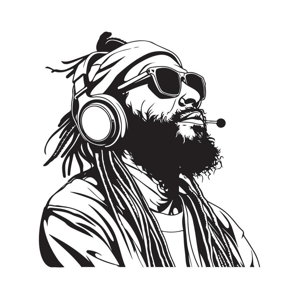 reggae hombre diseño arte, iconos, y gráficos en blanco antecedentes vector