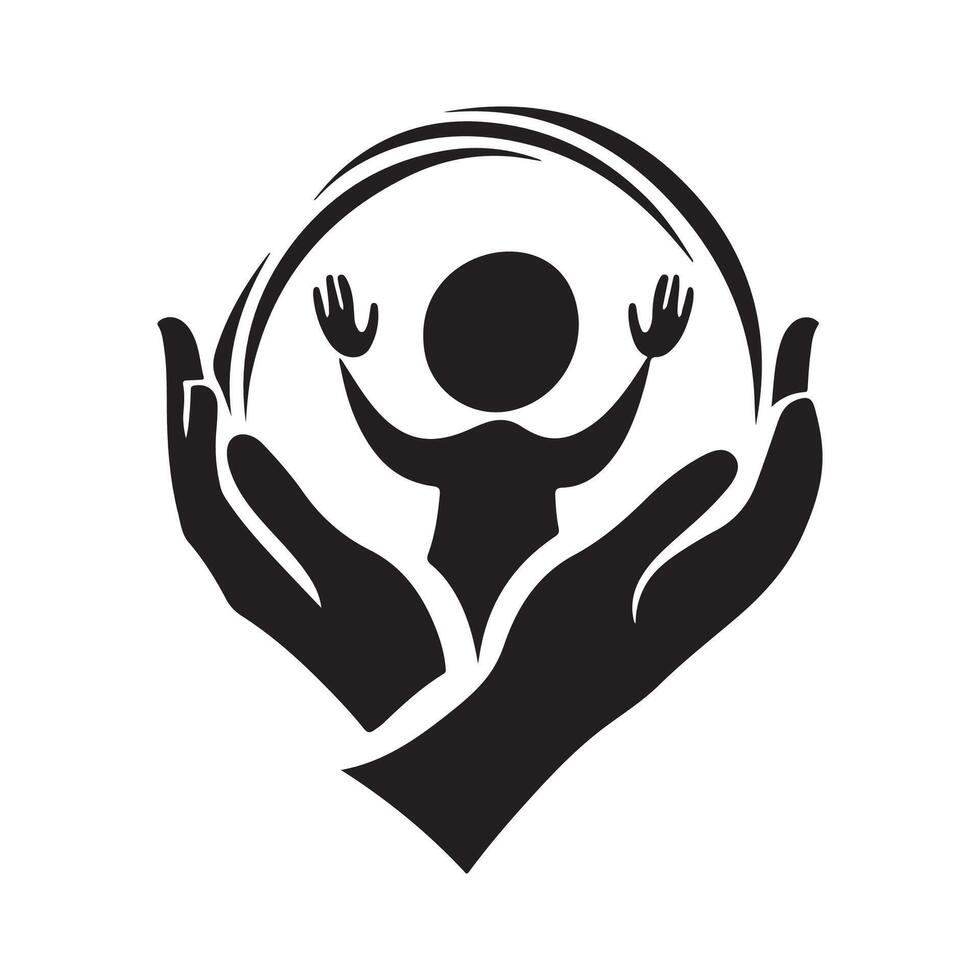 Child Protection Logo Art, Icons, and Graphics on white background vector