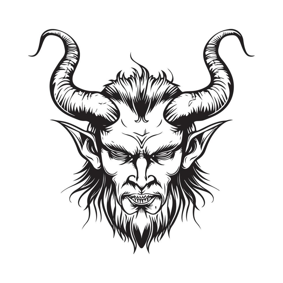 Devil head or lucifer Illustration Design Image on white background vector