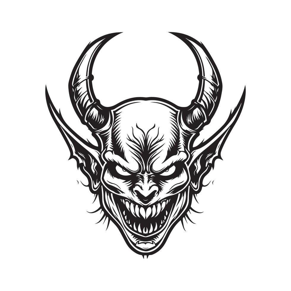 Devil head or lucifer Illustration Design Image on white background vector