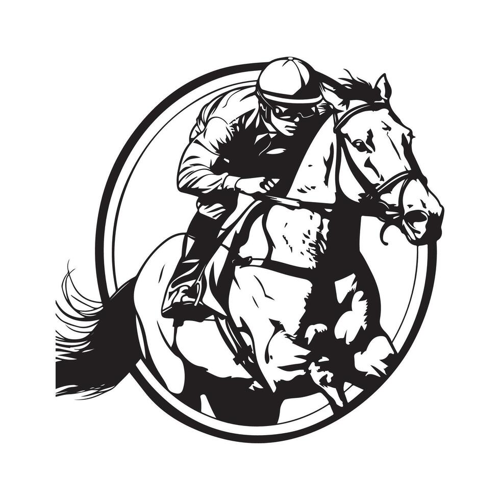 caballo carreras logo diseño arte, iconos, y gráficos aislado en blanco vector