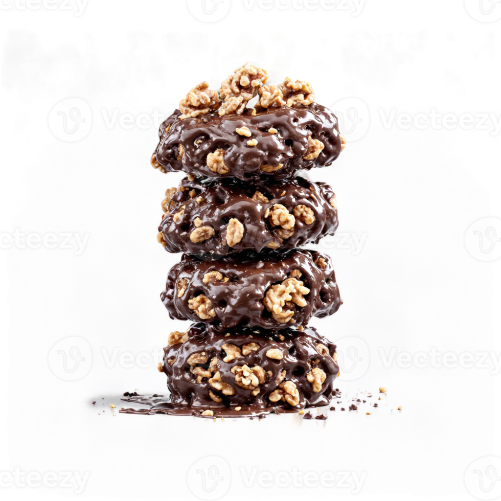 Chocolate covered candied walnuts crunchy and sweet tumbling and spinning with bits of walnut and png