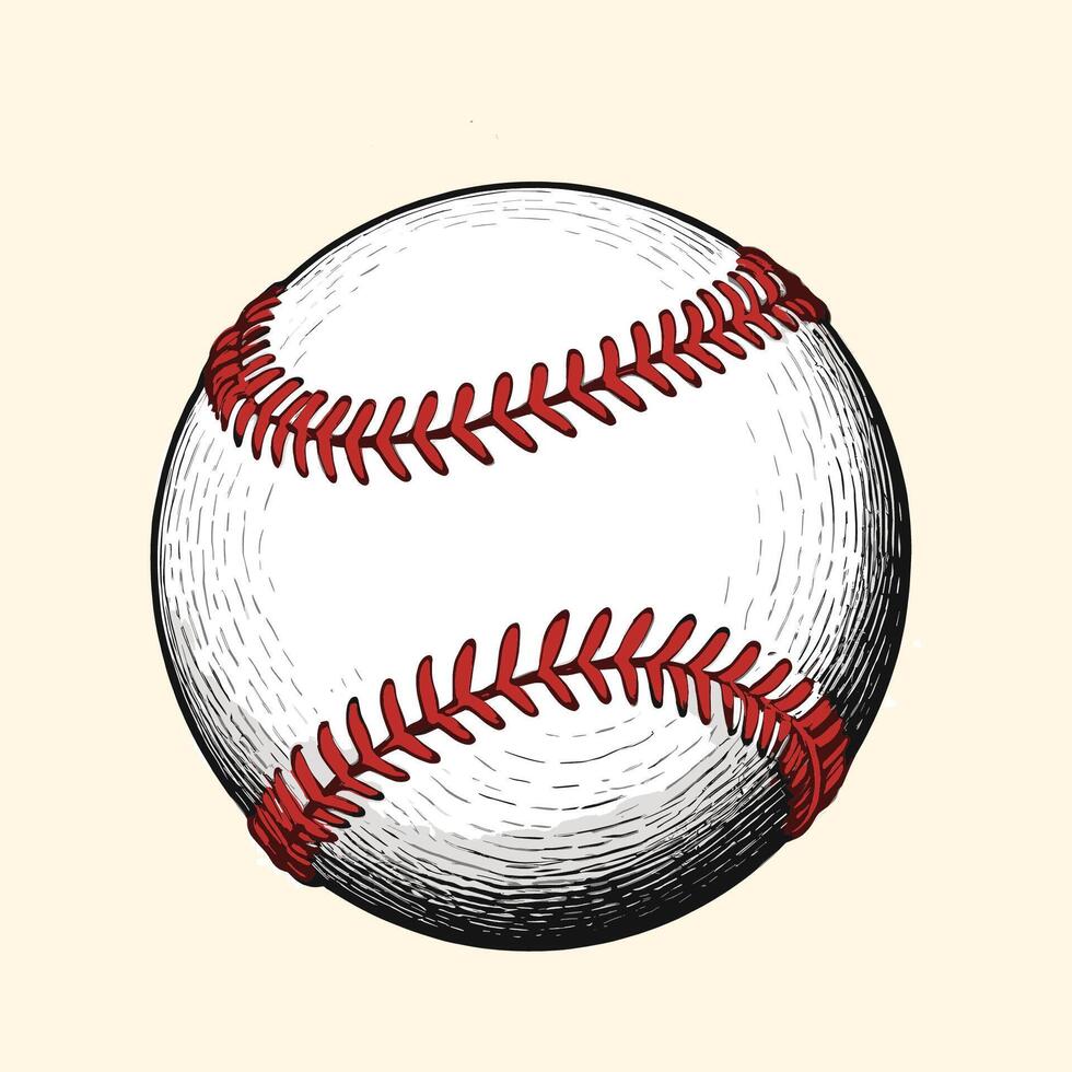 A Vintage Softball Engraved Baseball vector