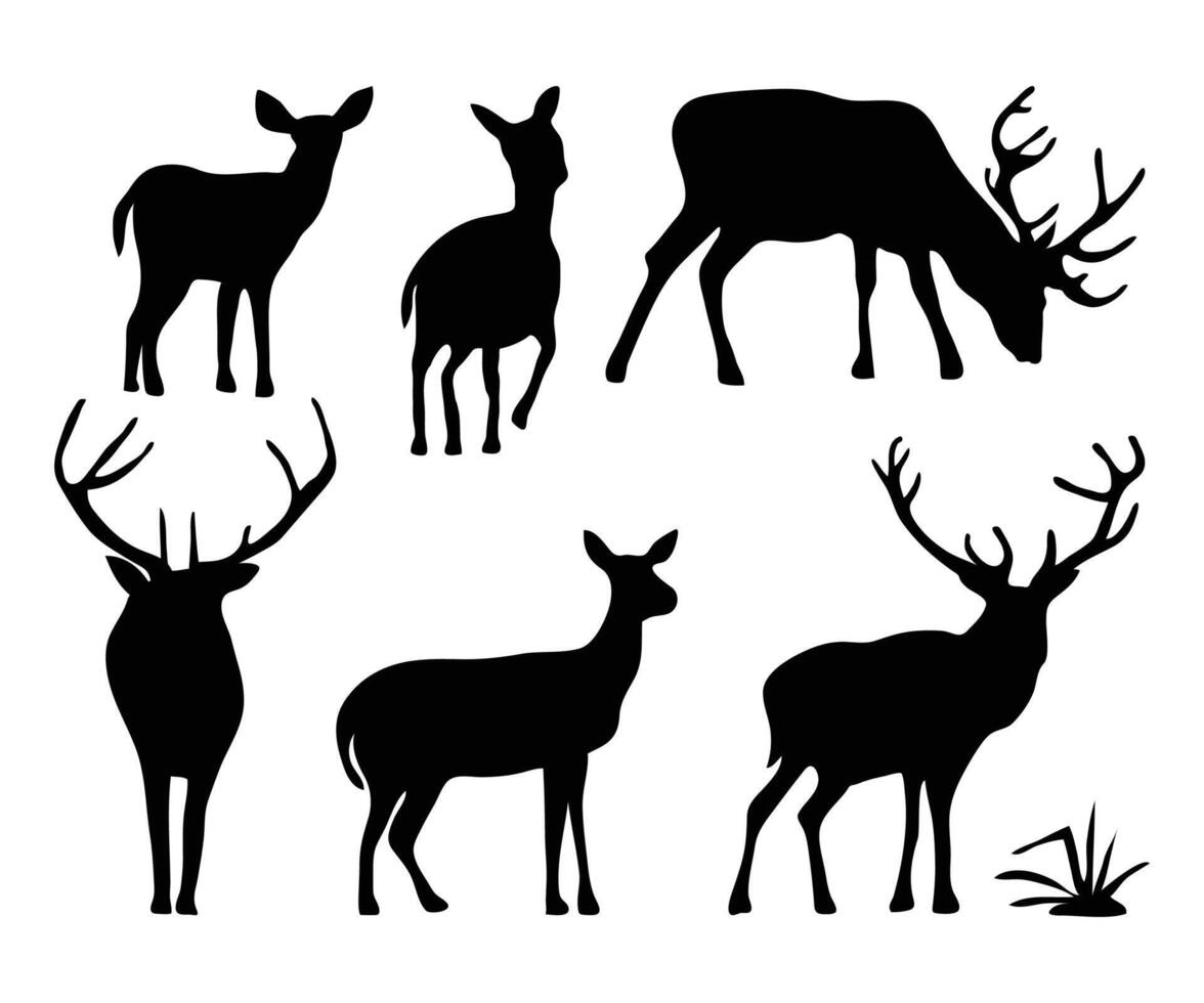 Silhouette reindeer collection. illustration vector