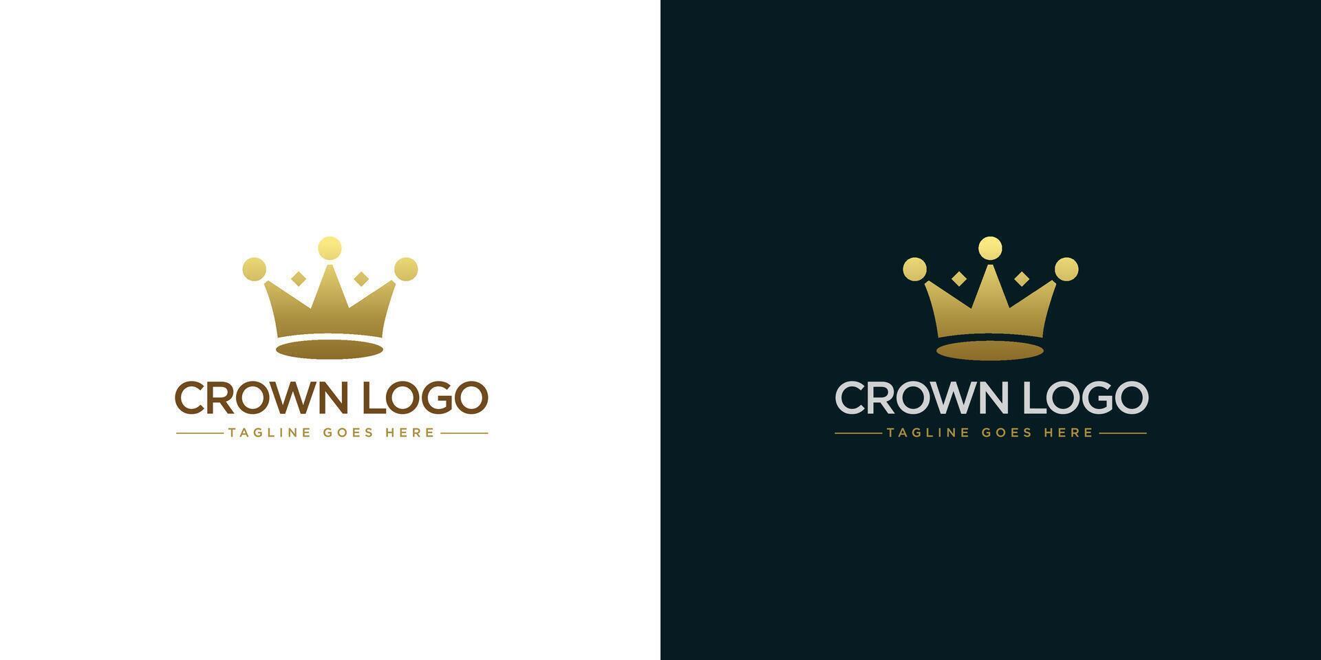 Gold crown logo illustration with minimalist design style vector