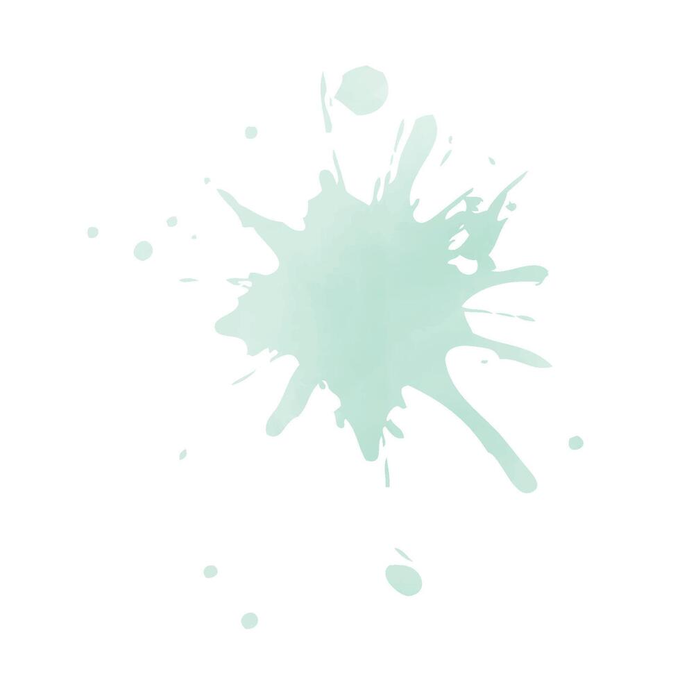 Green color hand drawn watercolor liquid stain. Abstract aqua smudges scribble drop element for design, illustration, wallpaper, card. illustration isolated on white background. vector