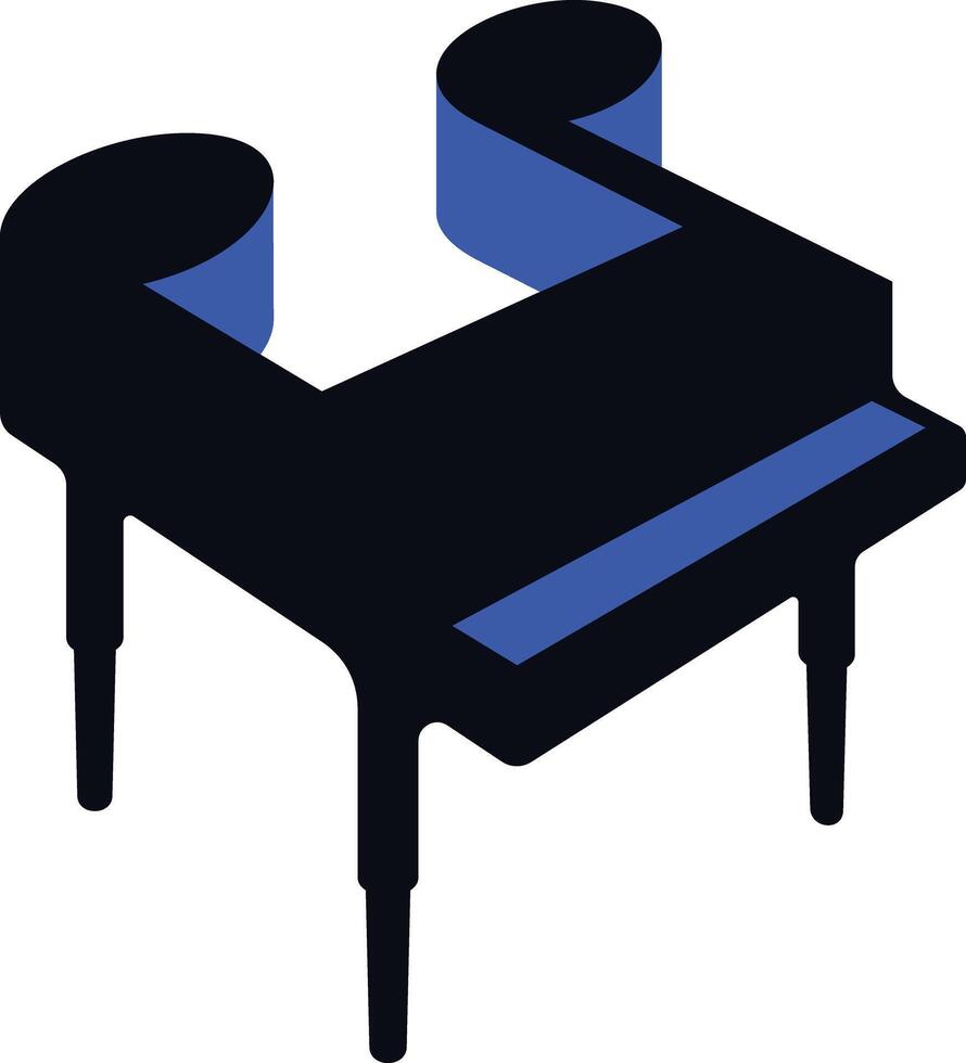Music Note And Piano Fusion Logo Design vector