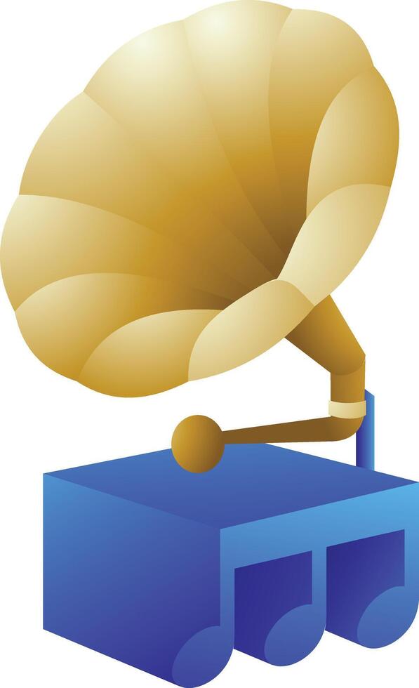 Gramophone with Musical Note Logo Design vector
