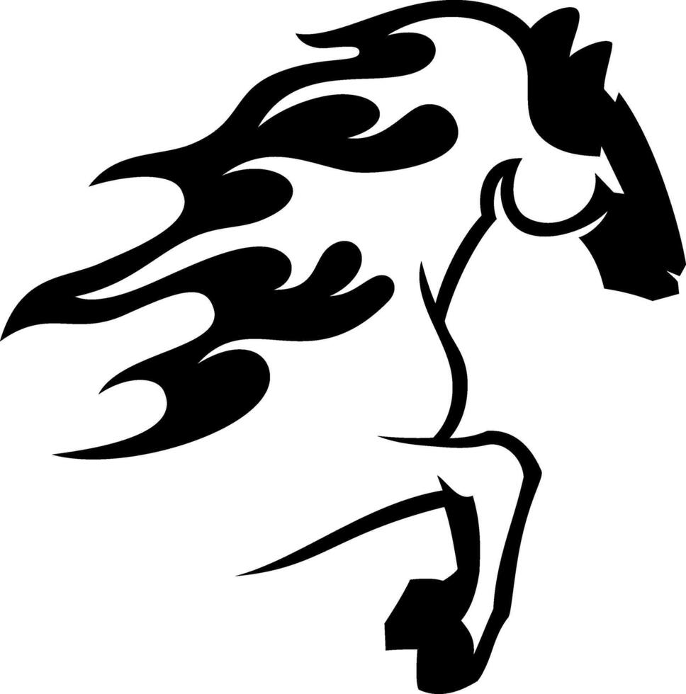 Horse in flame Logo design vector