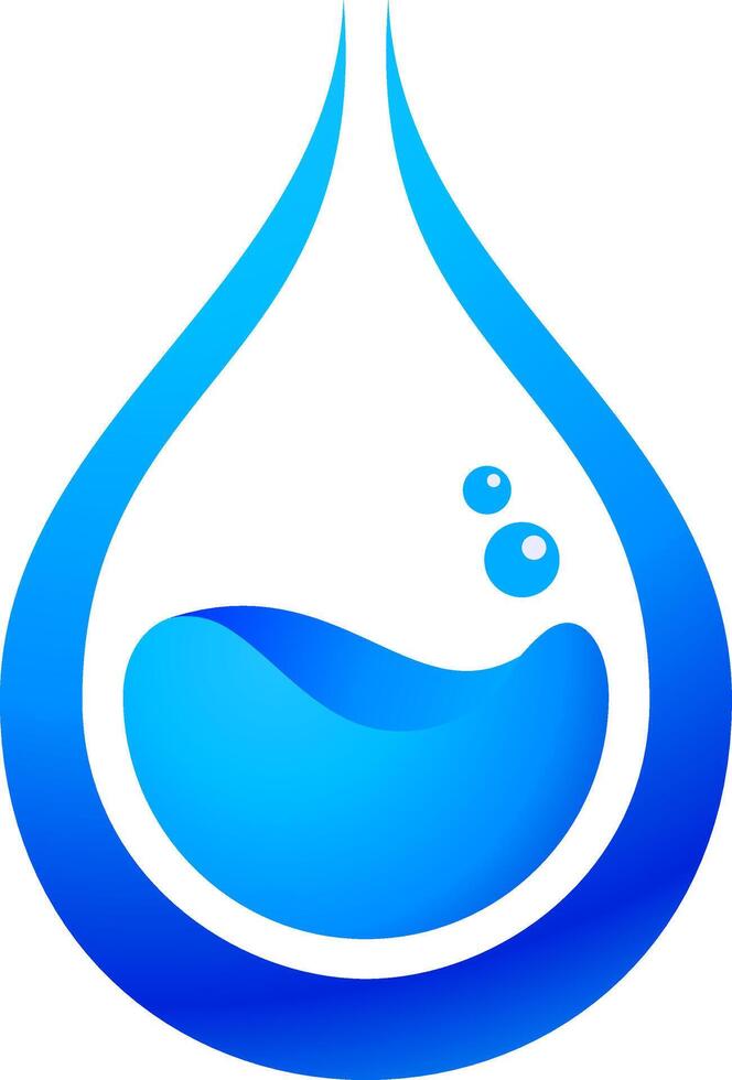 Blue Water Droplet Logo Design vector