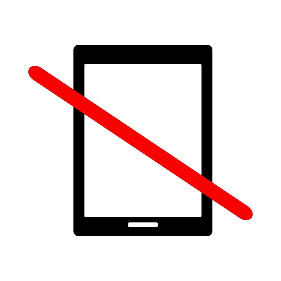 Smartphones are prohibited. Smartphone failure. vector