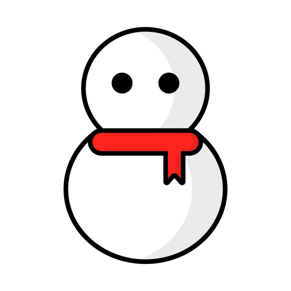 Snowman icon wearing a scarf. Winter. vector