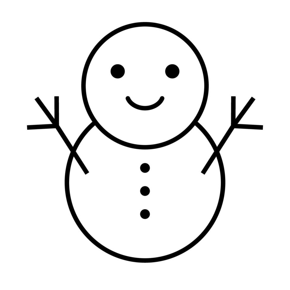 Simple snowman icon. Winter symbol. vector