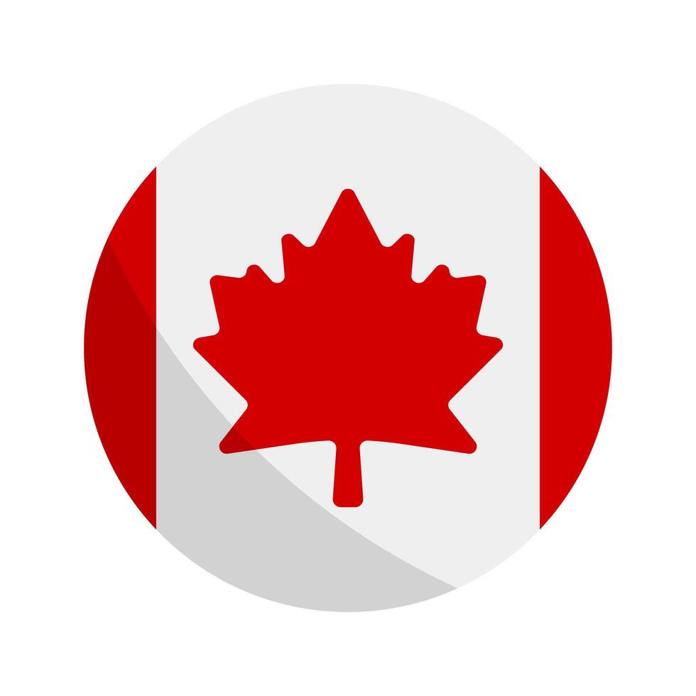 Modern round Canadian flag icon. vector