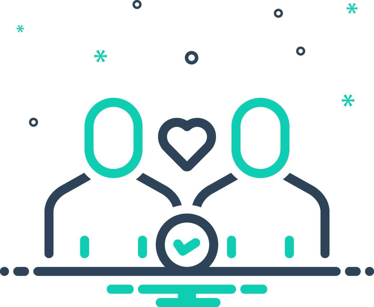 Solid black icon for trust vector