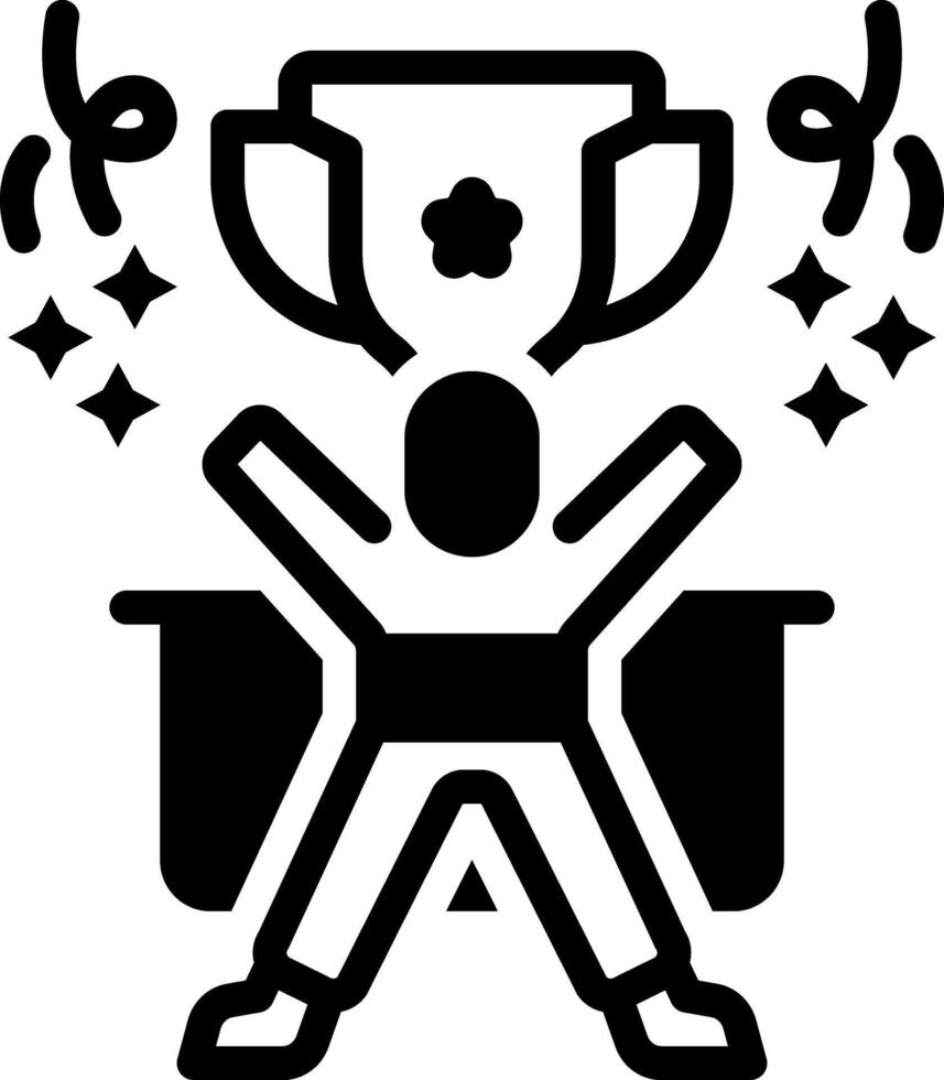 Solid black icon for winner vector