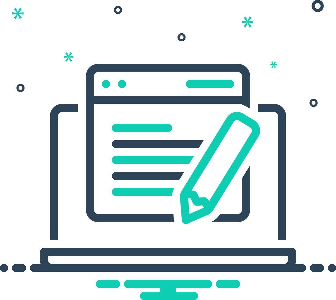 Solid black icon for content vector