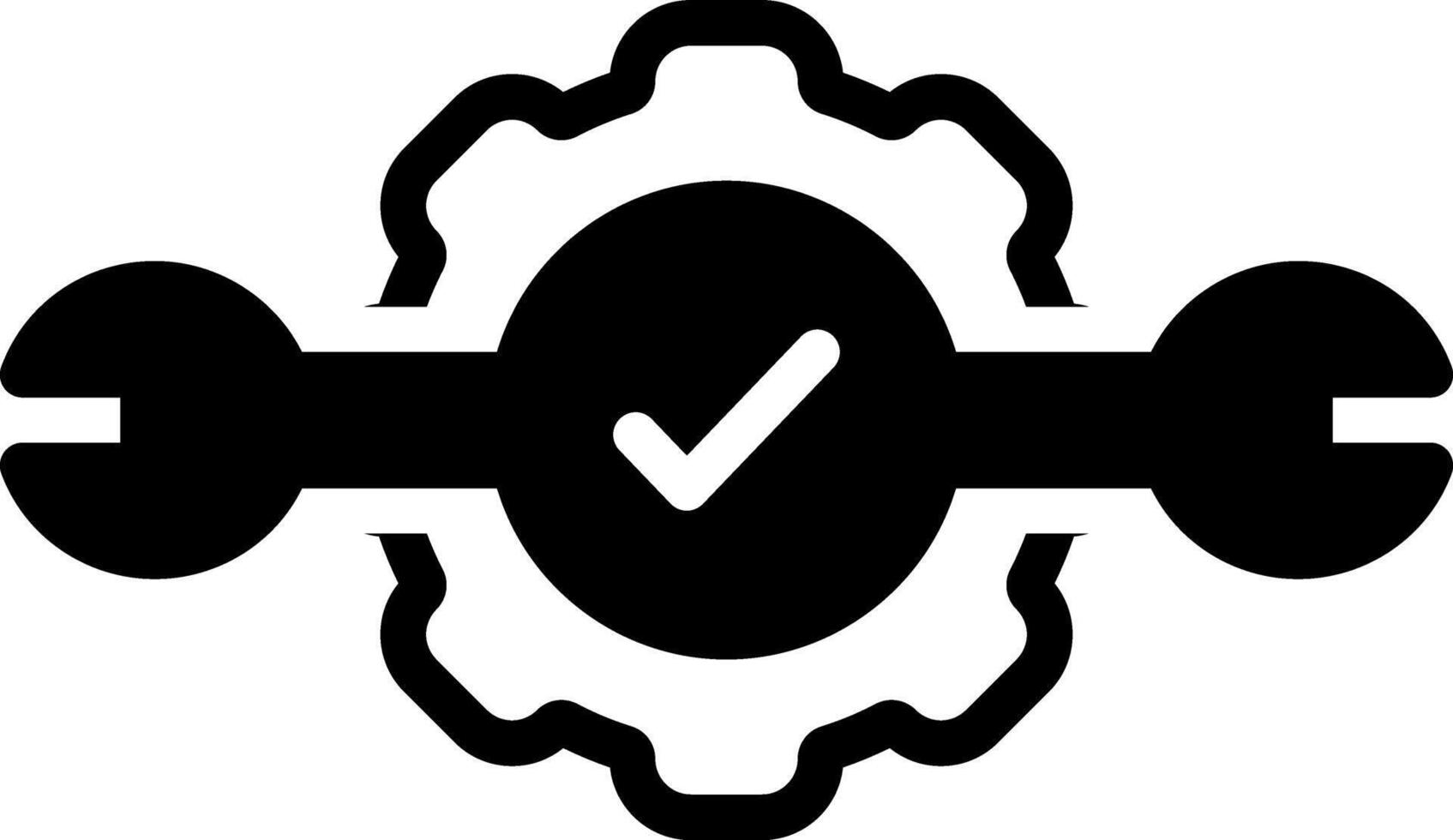 Solid black icon for service mark vector