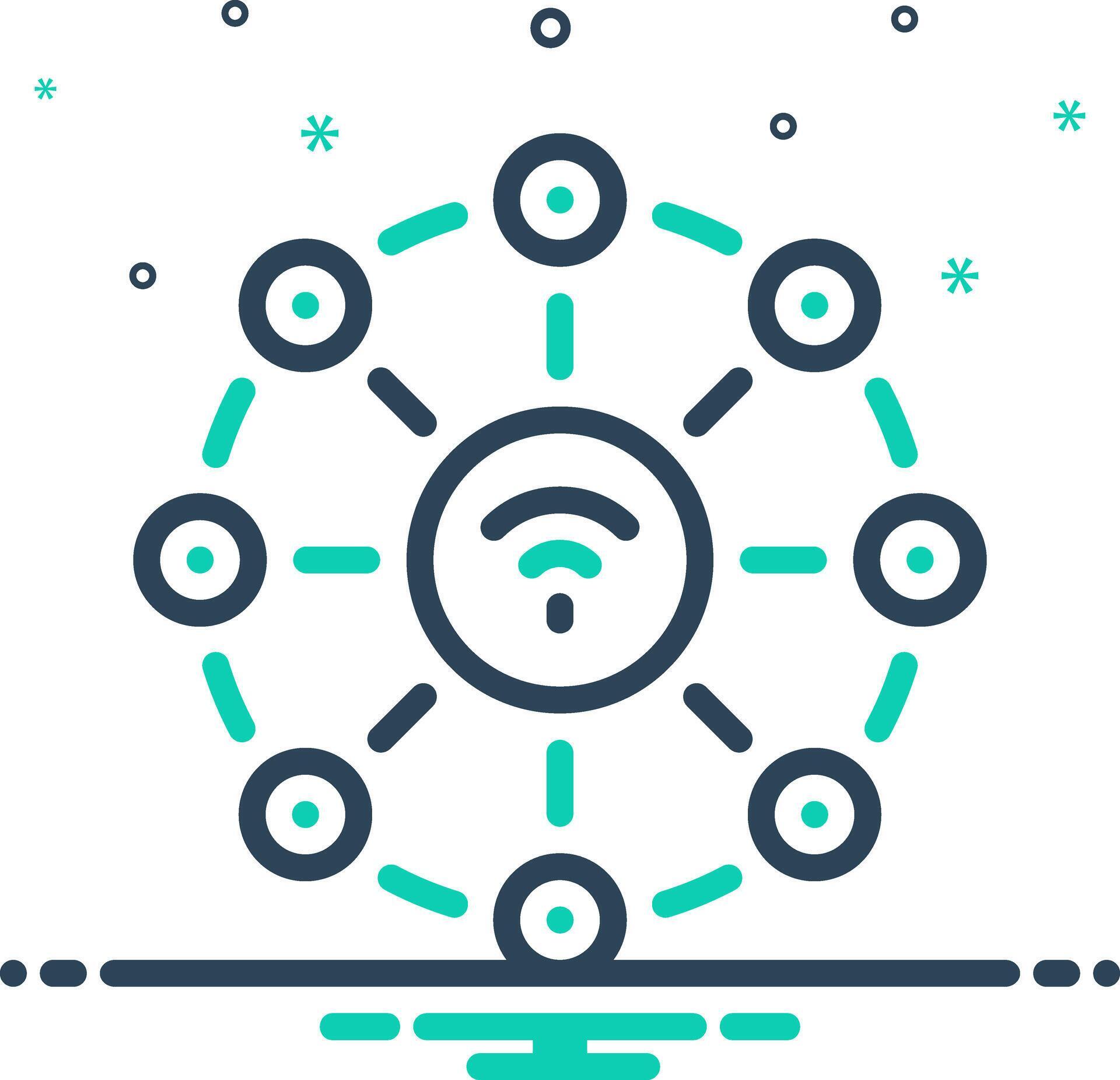 Solid black icon for network 44611038 Vector Art at Vecteezy