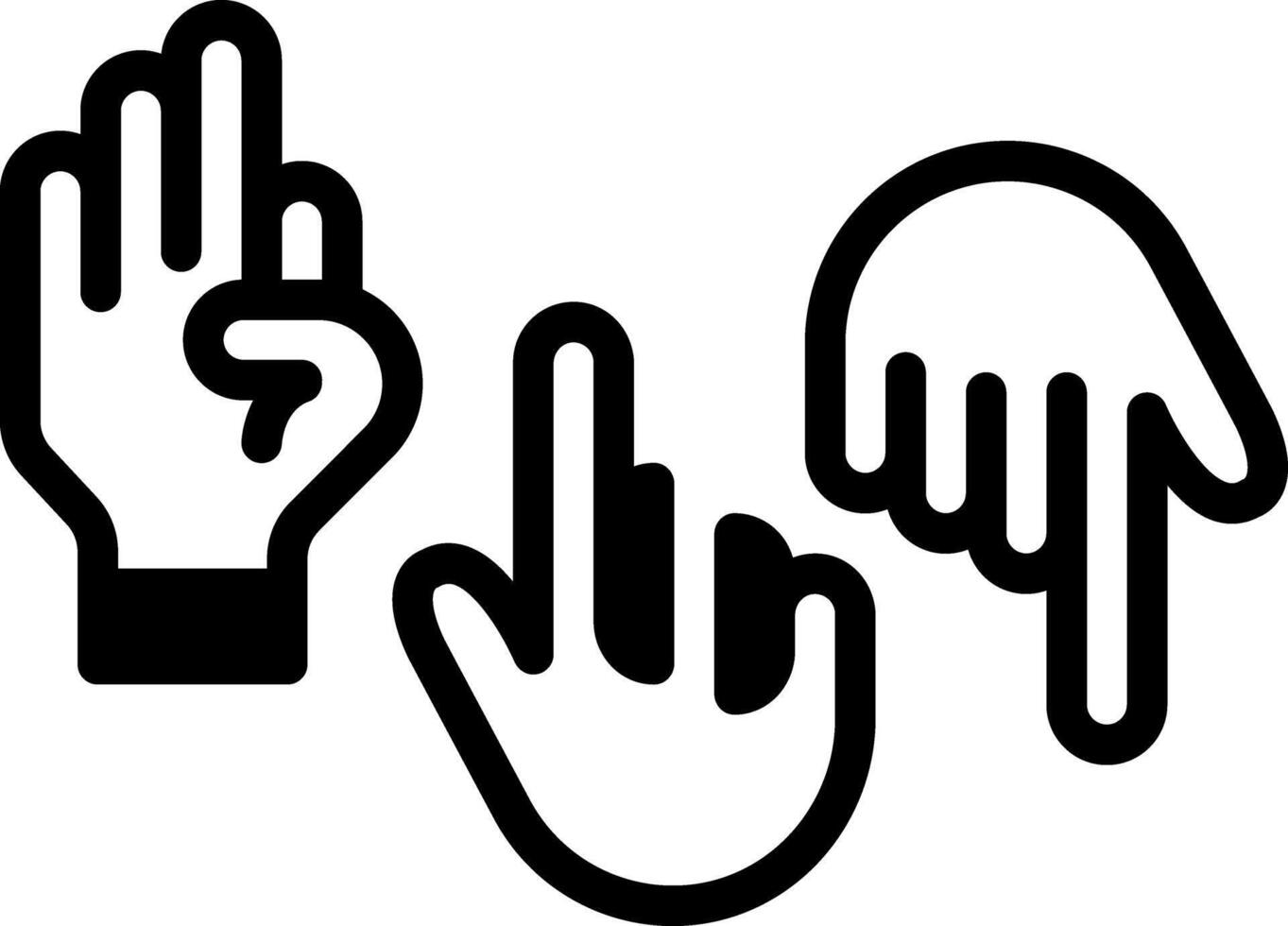 Solid black icon for sign language vector
