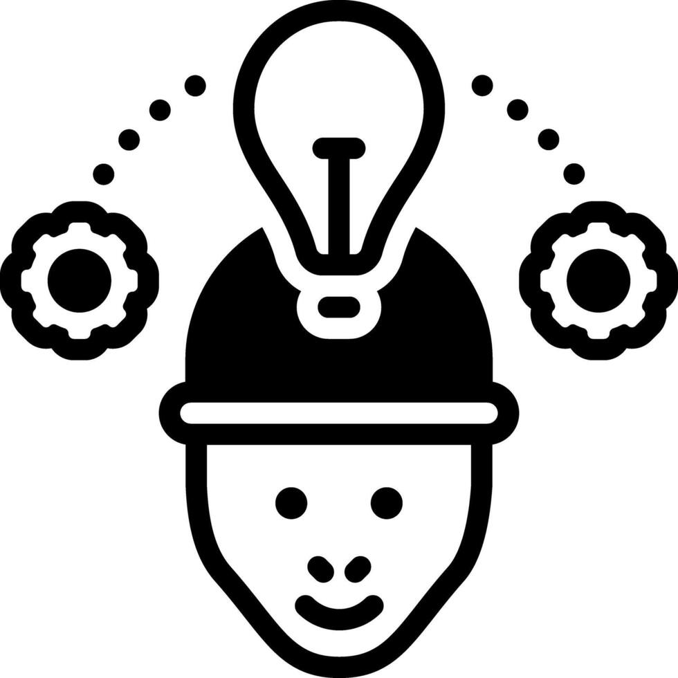 Solid black icon for inventor vector