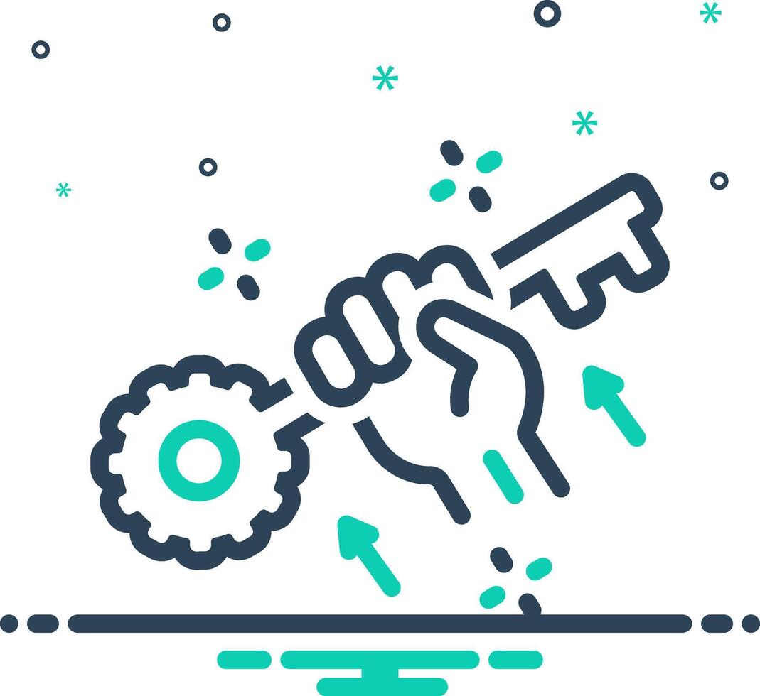 Solid black icon for successful vector