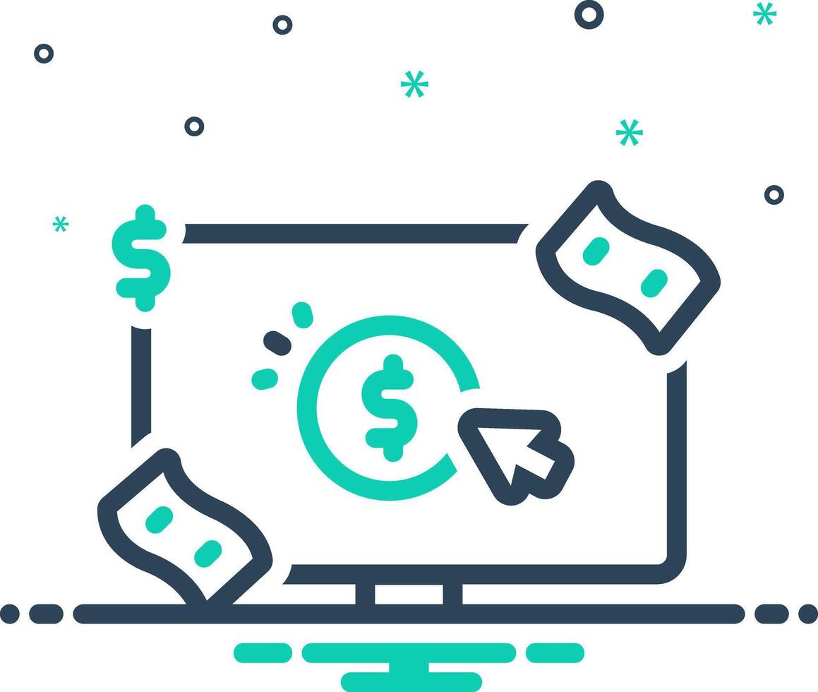 Solid black icon for pay per click vector