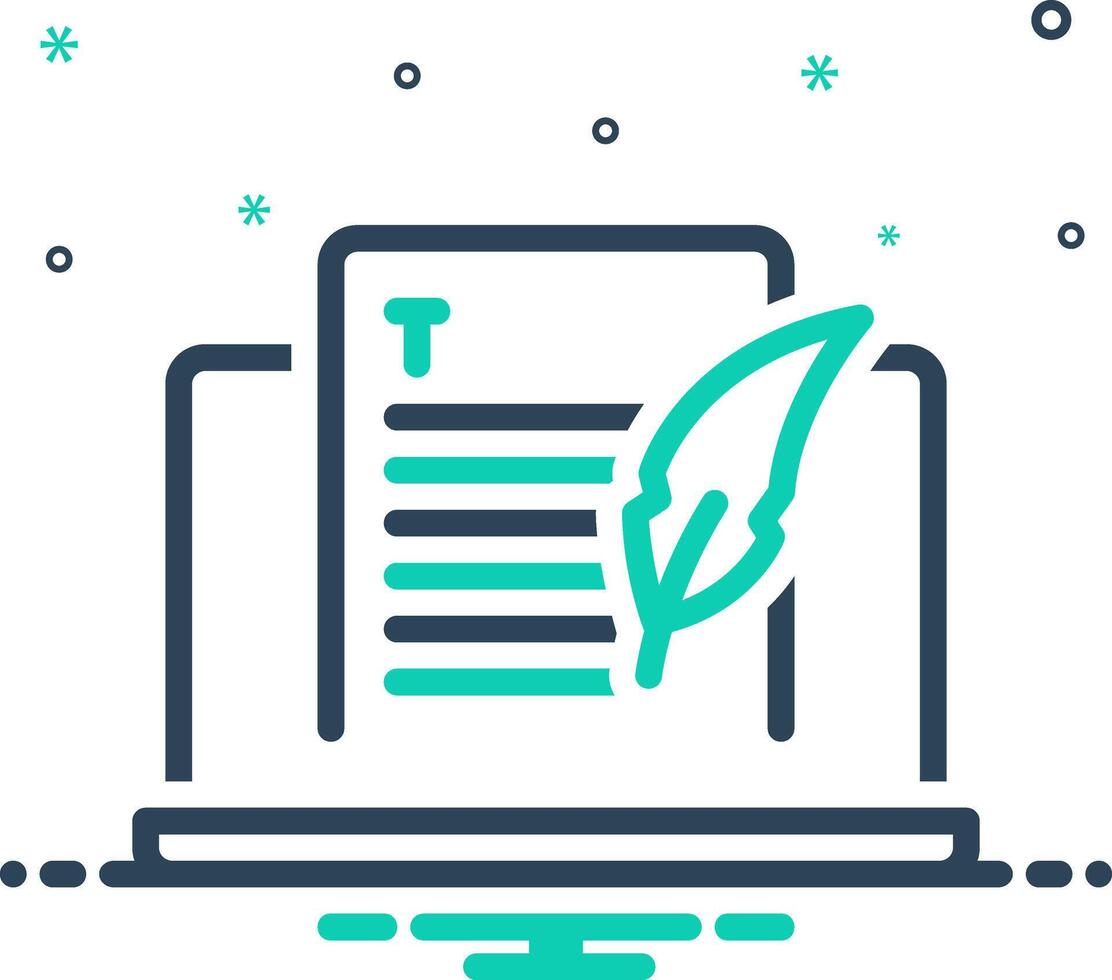 Solid black icon for blog vector