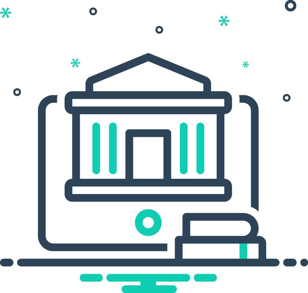 Mix icon for online school vector