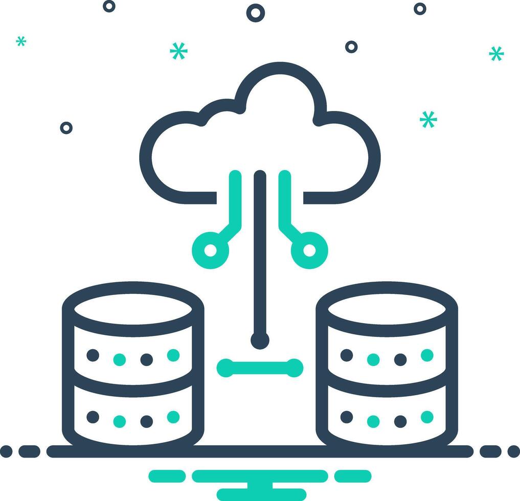 Solid black icon for big data vector